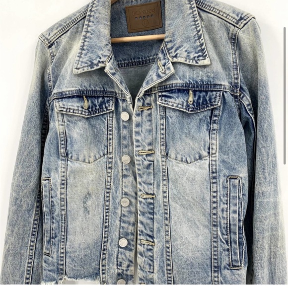 Blank NYC Denim Acid Wash Distressed hem Jean Jacket - Picture 2 of 5